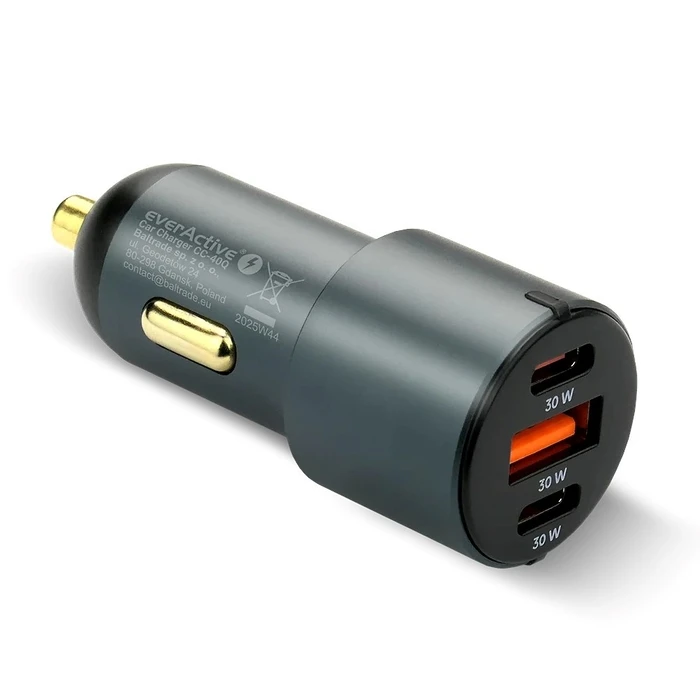 Φορτιστής Αυτοκινήτου everActive CC-40Q USB QC3.0 + 2x USB-C PD 60W
