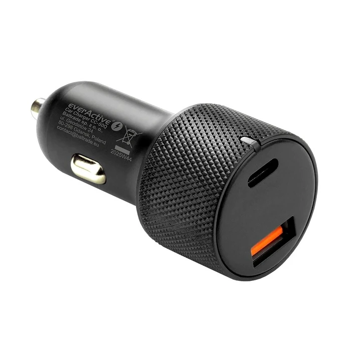 Φορτιστής Αυτοκινήτου everActive CC-50Q USB-A QC3.0 + USB-C PD 75W