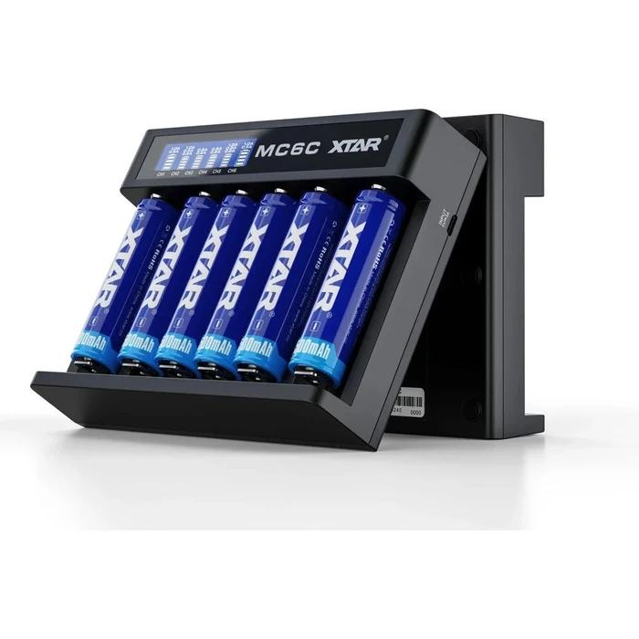 XTAR MC6C 6-Slot Li-ion Battery Charger (USB Input, LCD Display)