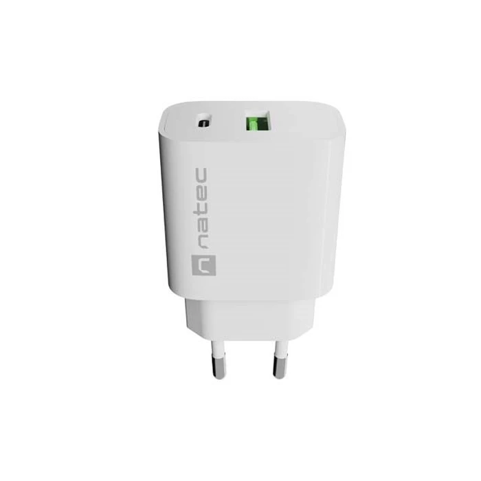 Natec Ribera Wall Charger 20W (1x USB-A + 1x USB-C) White - NUC-2396