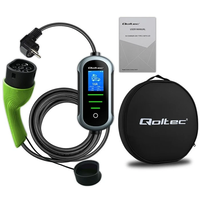 Qoltec 52435 EV Car Charger 3.5 kW (Type 2, 5 m, adjustable 16 A)