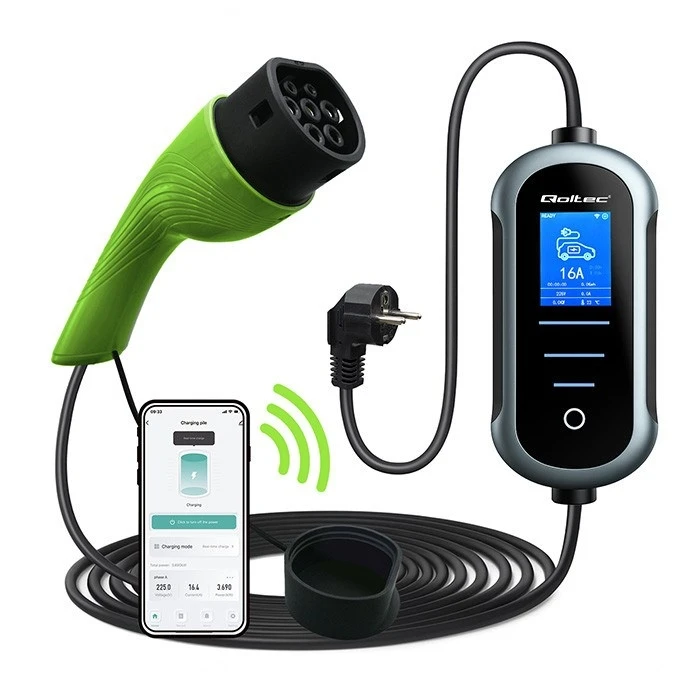 Qoltec 52435 EV Car Charger 3.5 kW (Type 2, 5 m, adjustable 16 A)