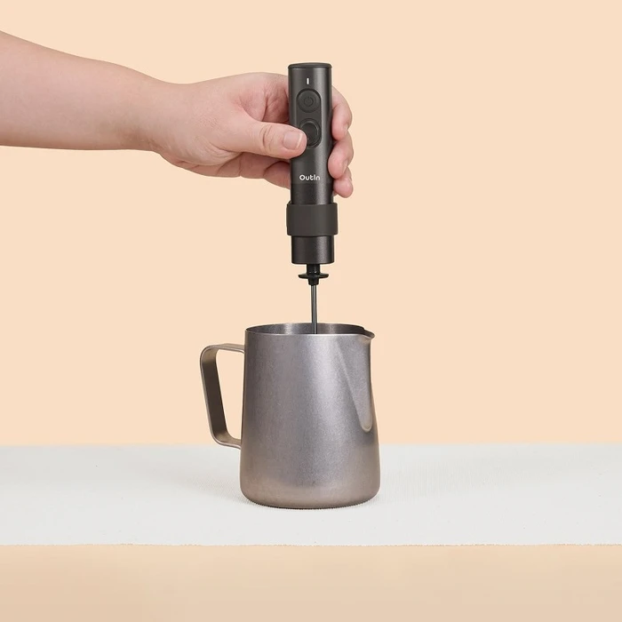 Outin OTMF-LG-01-TB Handheld Milk Frother – Dark Brown