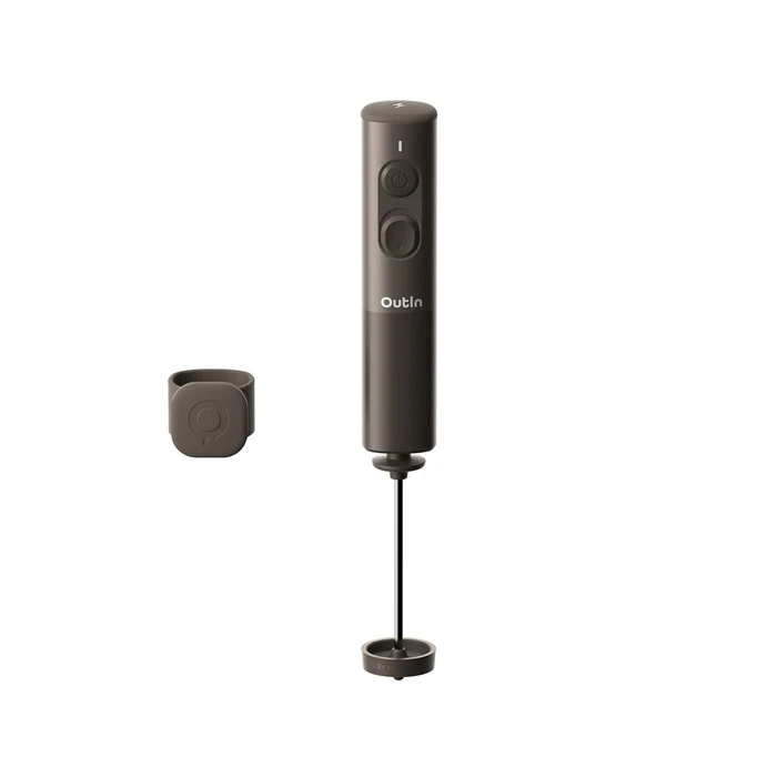 Outin OTMF-LG-01-TB Handheld Milk Frother – Dark Brown