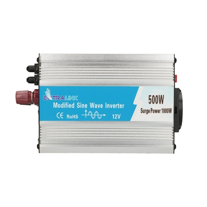 Extralink OPIM-500W Car Power Inverter 12V DC to 230V AC, 500W Modified Sine Wave (Model EX.18044)