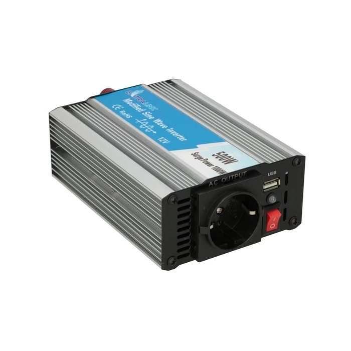 Extralink OPIM-500W Car Power Inverter 12V DC to 230V AC, 500W Modified Sine Wave (Model EX.18044)