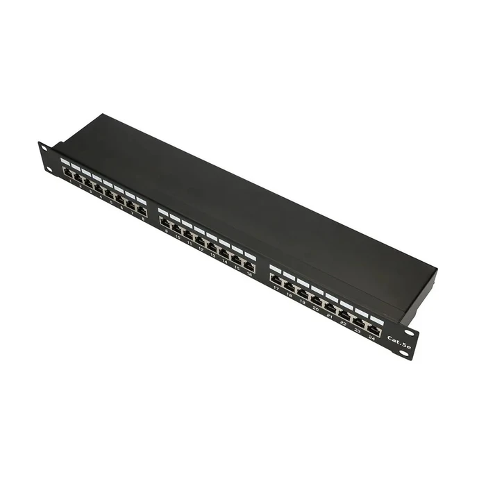 Extralink Patch Panel Shielded για Rack 1U 19" 24 Θύρων CAT5e Μαύρο EX.9823