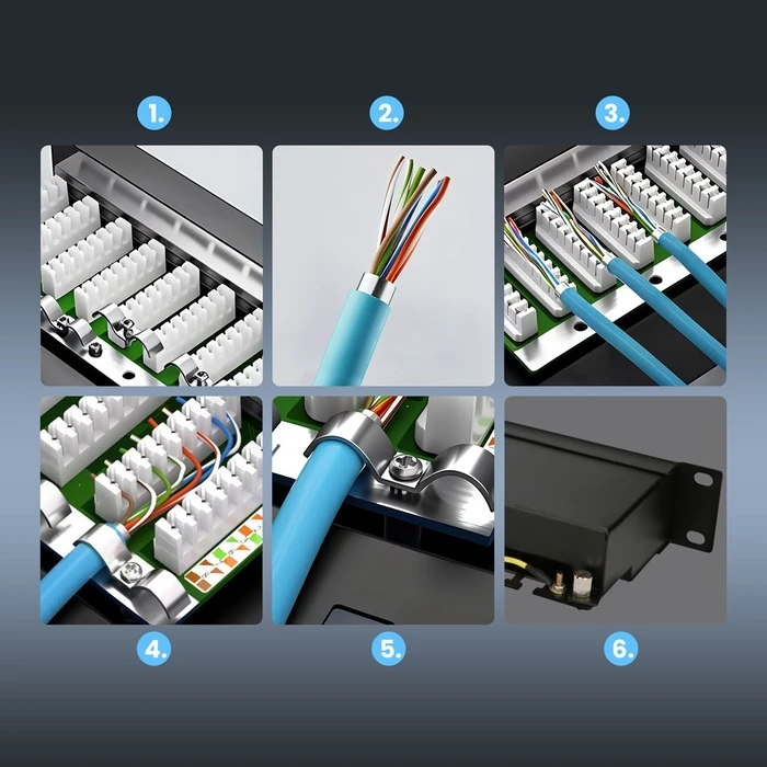 Extralink Patch Panel Shielded για Rack 1U 19" 24 Θύρων CAT5e Μαύρο EX.9823