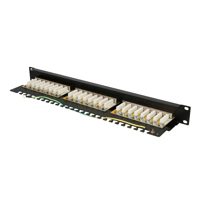 Extralink Patch Panel Shielded για Rack 1U 19" 24 Θύρων CAT5e Μαύρο EX.9823