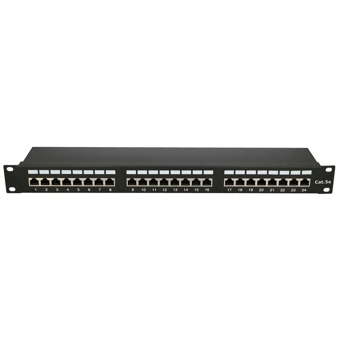 Extralink Patch Panel Shielded για Rack 1U 19" 24 Θύρων CAT5e Μαύρο EX.9823