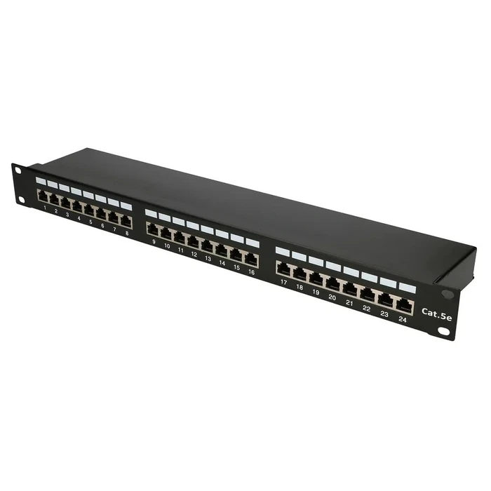 Extralink Patch Panel Shielded για Rack 1U 19" 24 Θύρων CAT5e Μαύρο EX.9823