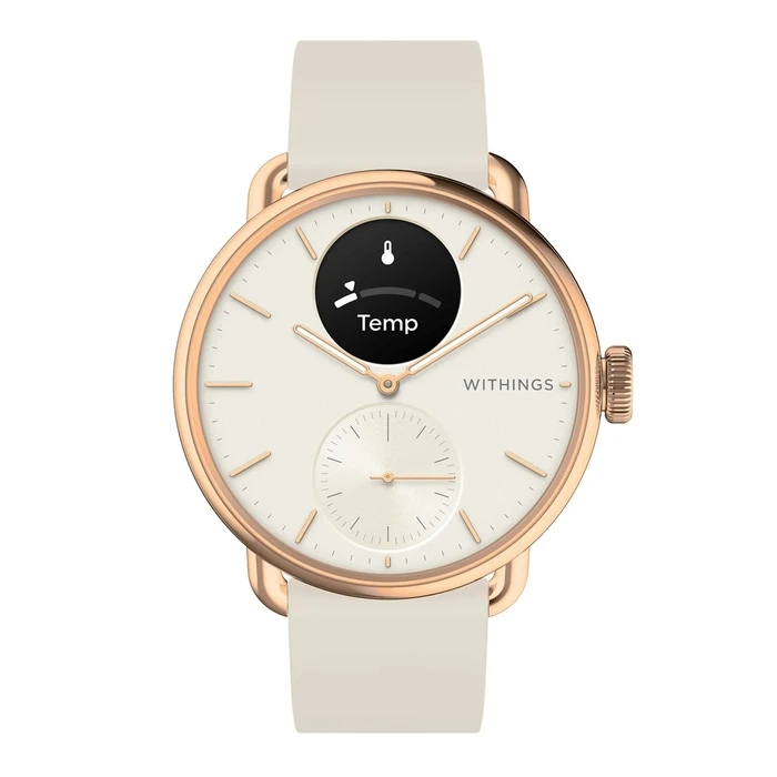 Withings ScanWatch 2 Stainless Steel 38mm (Sand) - Hybrid Smartwatch with ECG, SpO2, TempTech24/7, Health Sense OS 3