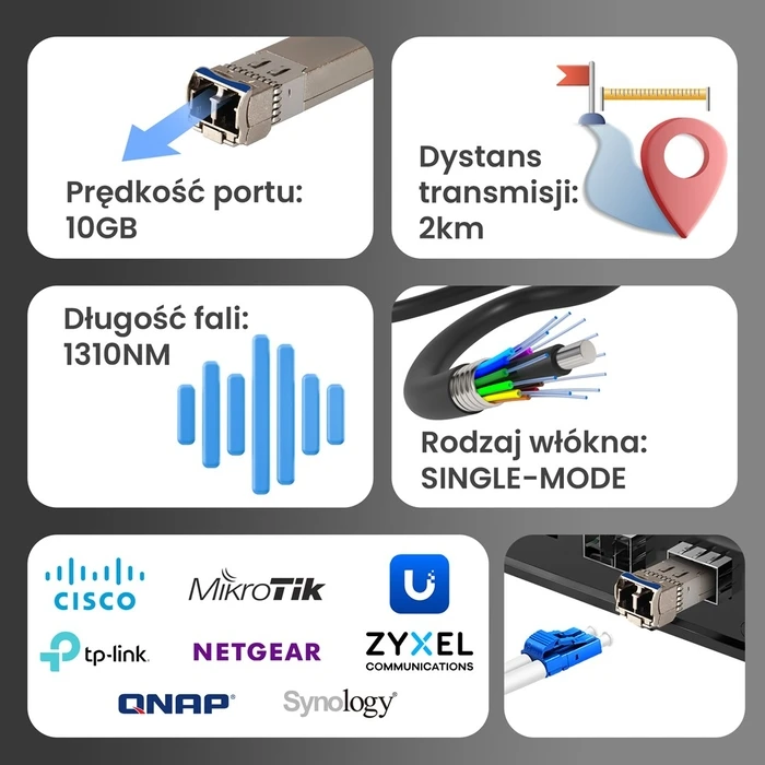Extralink SFP+ 10G 1310nm SM LC 2km - Σετ 2 τεμαχίων
