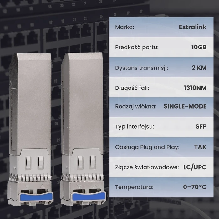 Extralink SFP+ 10G 1310nm SM LC 2km - Σετ 2 τεμαχίων