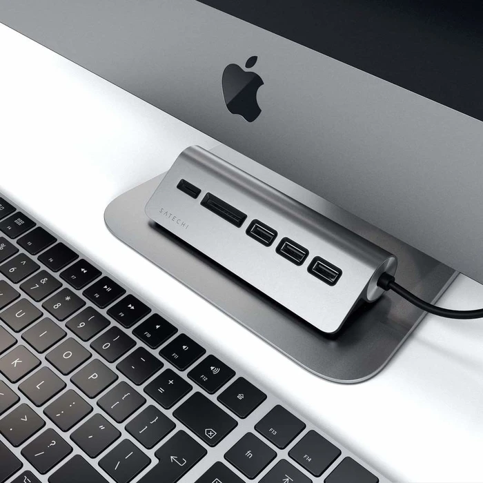 Satechi Hub 4 Θύρων USB 2.0 με σύνδεση USB-C Ασημί ST-TCHCRM