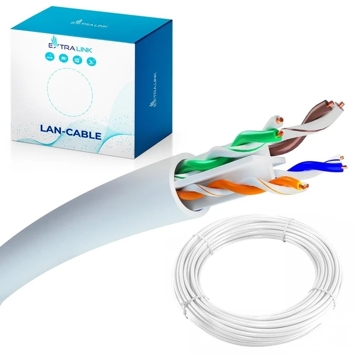 Extralink EX.32358 Cat6 U/UTP (UTP) Ethernet Cable 50 m White