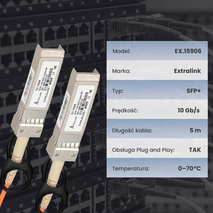 Extralink Καλώδιο Οπτικής Ίνας SFP+ 5m EX.15906