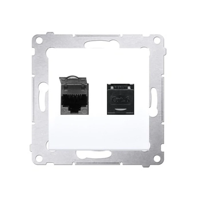 Kontakt-Simon Simon54 Double Network Socket 2xRJ45 Cat6 White D62.01/11