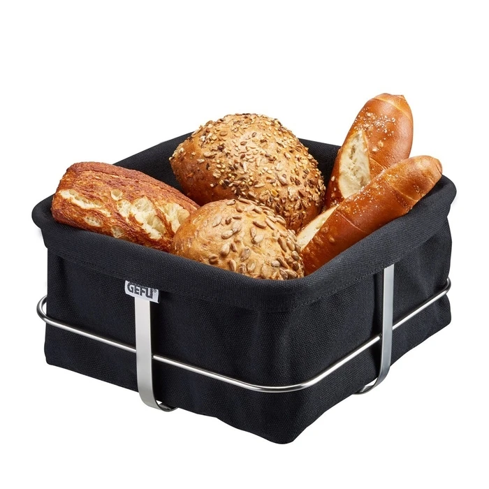 Gefu Rectangular BRUNCH Bread Basket Metal Black 21.9x21.9x11.2cm G-33670