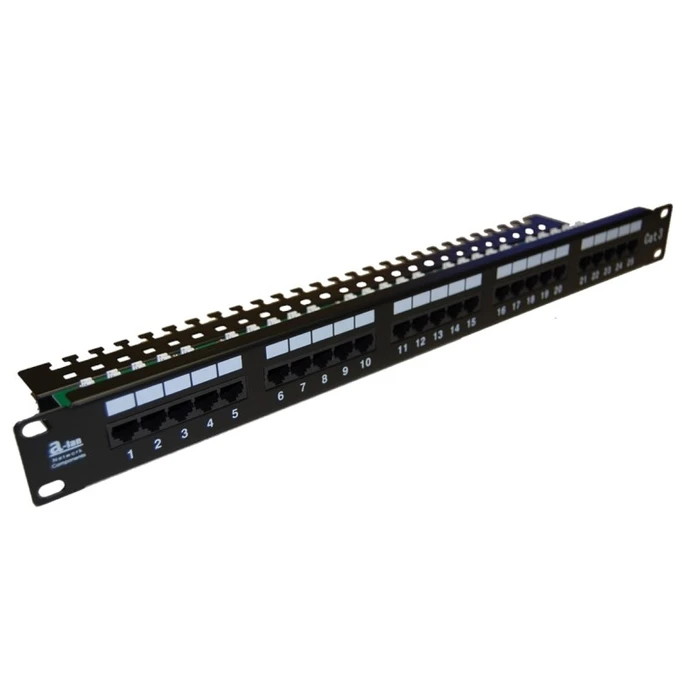 A-LAN Τηλεφωνικό Patch Panel για Rack 1U 25 Θυρών Μαύρο PK012