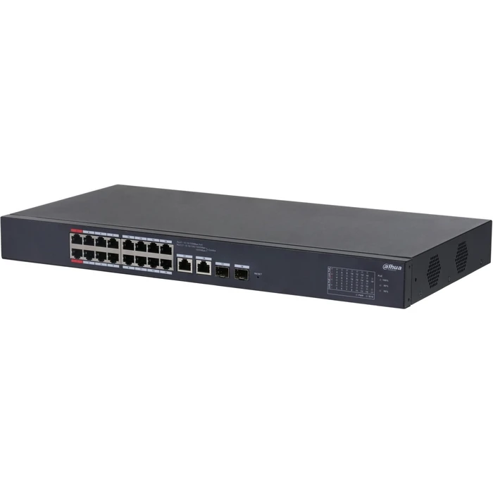 Dahua CS4218-16ET-190 18‑port Cloud‑Managed PoE Switch (16x10/100 PoE, 2x Gigabit combo uplinks) - 190W PoE Budget