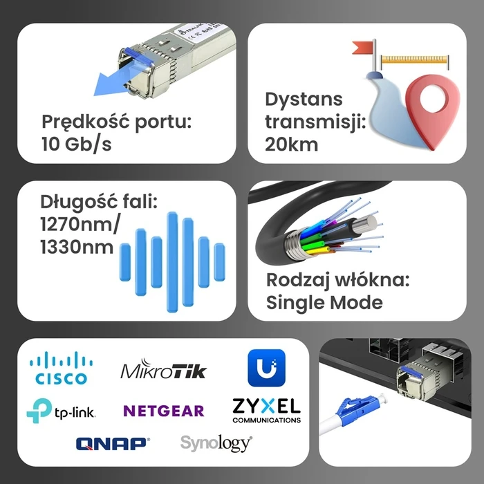 Extralink SFP+ WDM 10G 1270/1330nm 20km LC DOM, σετ 2 τεμ. (EX.6211)