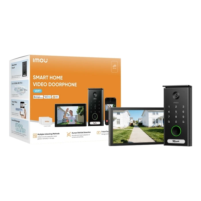 Imou VDP7 Video Intercom System Wi‑Fi 6 Dual‑Band 2.4/5 GHz 2‑Wire, 5MP Camera, 7" Touchscreen Monitor