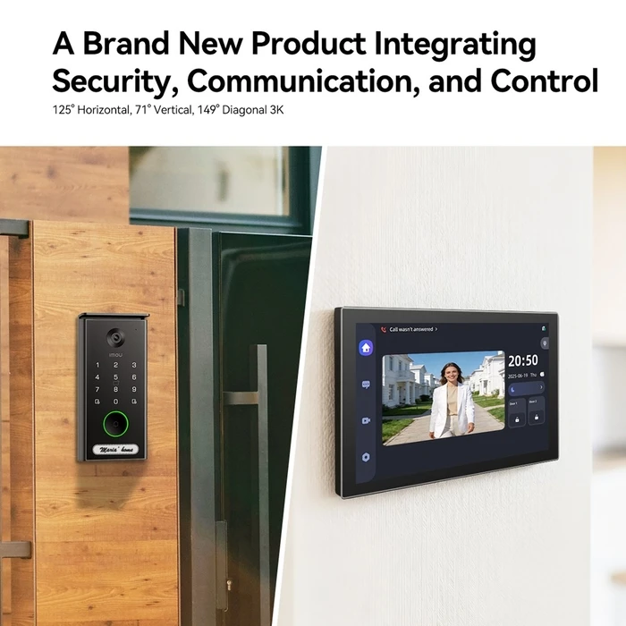 Imou VDP7 Video Intercom System Wi‑Fi 6 Dual‑Band 2.4/5 GHz 2‑Wire, 5MP Camera, 7" Touchscreen Monitor