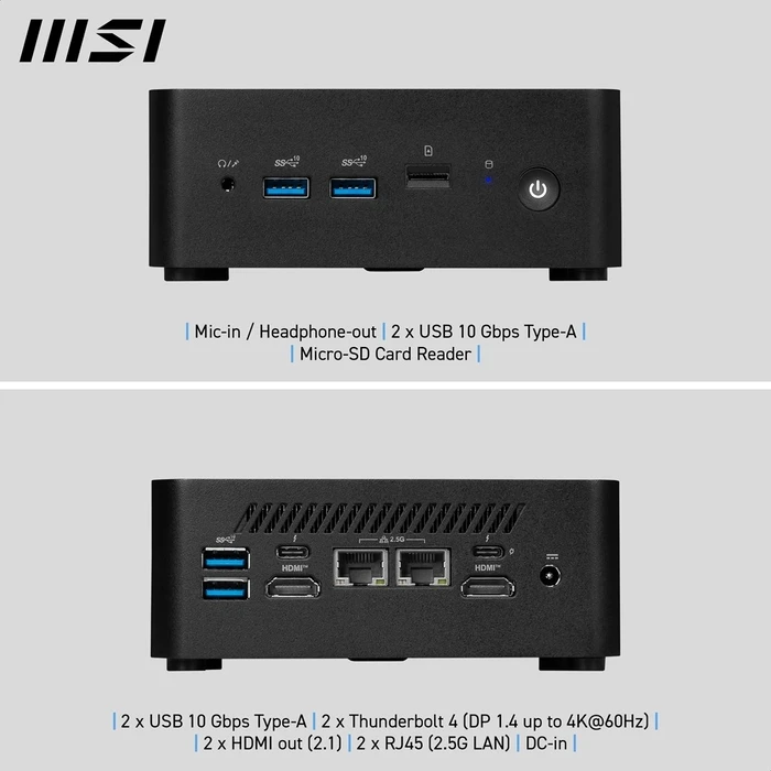 MSI Cubi NUC 1MG-014BEU Barebone (Intel Core 3 100U) — Μικρός NUC χωρίς RAM/αποθήκευση/ΛΣ