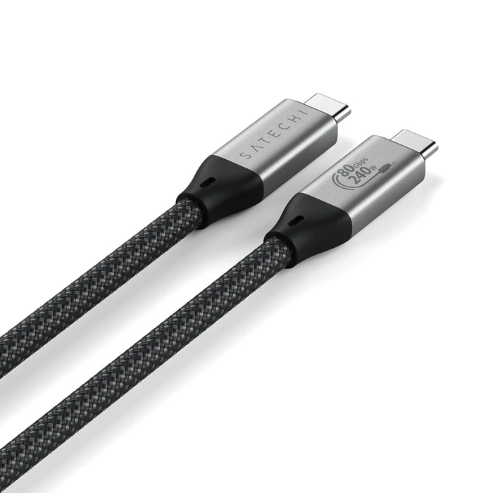 Satechi USB4 V2 Pro Καλώδιο USB‑C 1.2 m 120 Gbit/s 240 W (Ασημί/Μαύρο)