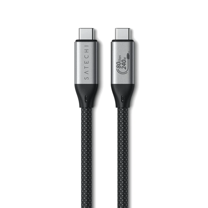 Satechi USB4 V2 Pro Καλώδιο USB‑C 1.2 m 120 Gbit/s 240 W (Ασημί/Μαύρο)