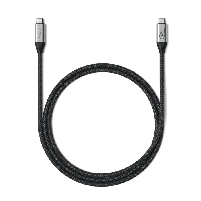 Satechi USB4 V2 Pro Καλώδιο USB‑C 1.2 m 120 Gbit/s 240 W (Ασημί/Μαύρο)