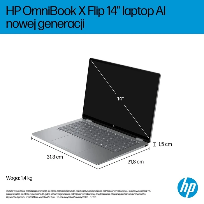 HP OmniBook X Flip Next Gen AI 14-fk0020nw Copilot+ PC 2-in-1 14" (Meteor Silver) (US Keyboard)