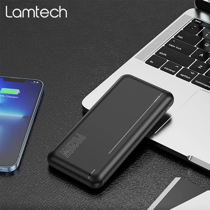 Power Bank Lamtech 10000MAH QC3,0+PD20W Black