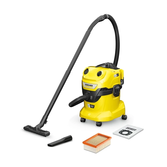 Karcher WD 4-18 Dual V-20/22 Επαναφορτιζόμενη Σκούπα Υγρών/Στερεών (Πλαστικός Κάδος 20 lt)