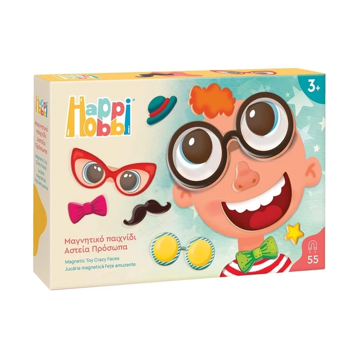 HappiHobbi Μαγνητικό Παιχνίδι Κατασκευών - Αστεία Πρόσωπα - 3+ ετών (1029-64079)
