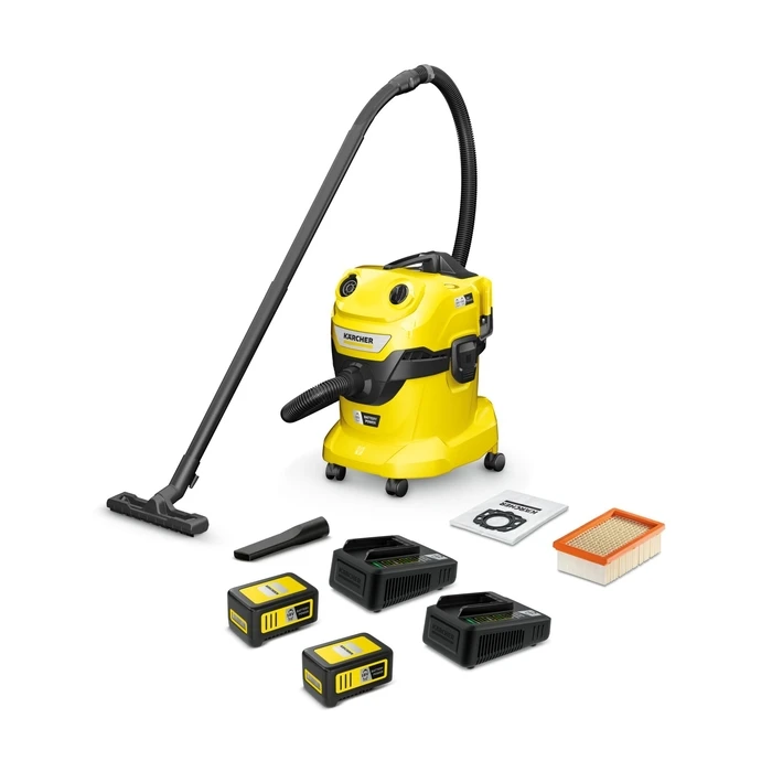Kärcher WD 4-18 Dual Battery Set (1.628-601.0) - 36V Cordless Wet & Dry Vacuum, 20 L, Dual 18V Batteries
