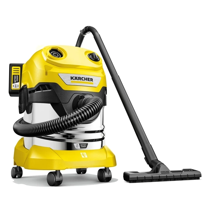 Kärcher WD 4-18 S Dual Battery Wet & Dry Vacuum Cleaner, Plastic Tank 20 L (Dual V-20/22 Batteries)