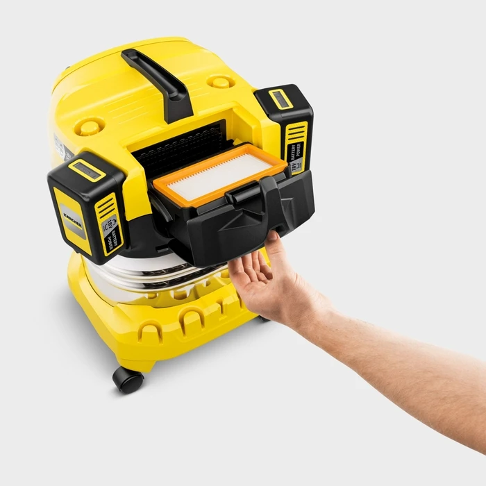 Kärcher WD 4-18 S Dual Battery Wet & Dry Vacuum Cleaner, Plastic Tank 20 L (Dual V-20/22 Batteries)