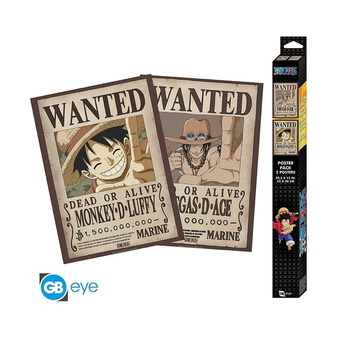Abysse Αφίσα One Piece - Wanted Luffy & Ace σετ 2 (52x38 cm)