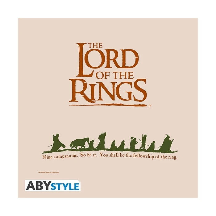 Abysse Cotton Tote Shopping Bag - Lord Of The Rings 'Fellowship' Beige 37 x 42 cm