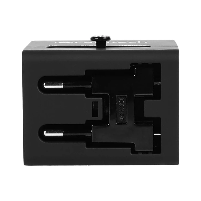 Αντάπτορας Πρίζας Lamtech Universal Travel with 2 USB PORTS AC 6A Black