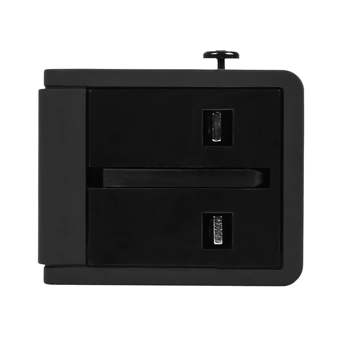 Αντάπτορας Πρίζας Lamtech Universal Travel with 2 USB PORTS AC 6A Black