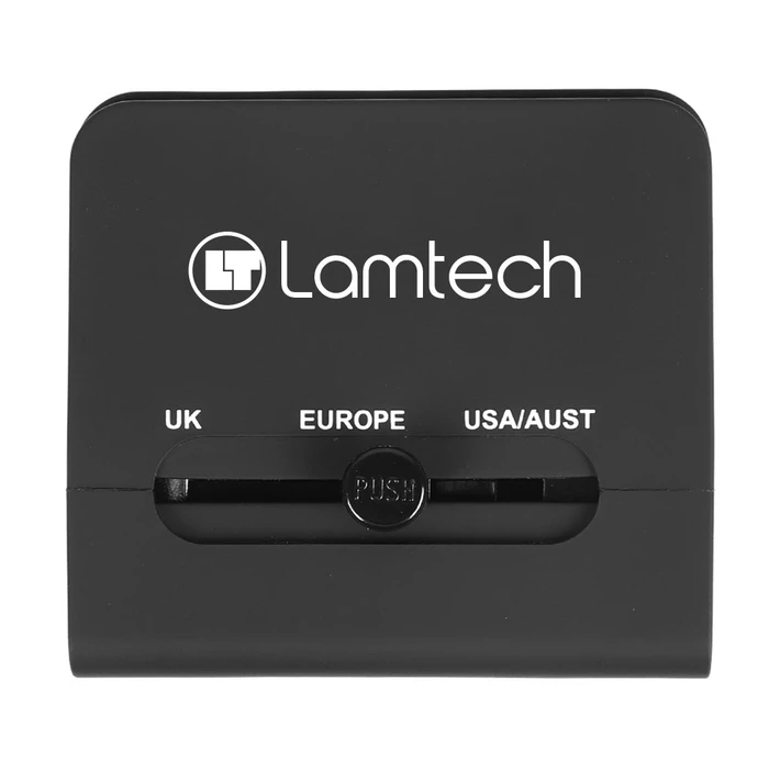 Αντάπτορας Πρίζας Lamtech Universal Travel with 2 USB PORTS AC 6A Black