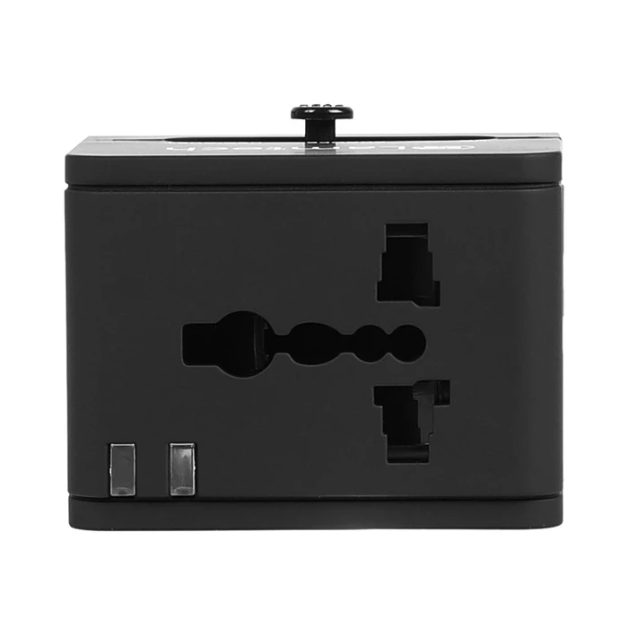 Αντάπτορας Πρίζας Lamtech Universal Travel with 2 USB PORTS AC 6A Black