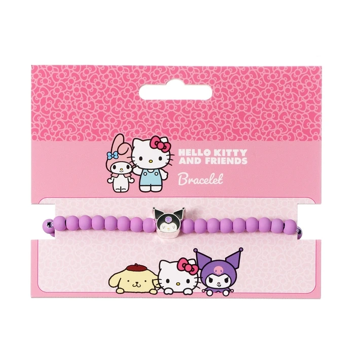 Bracelet The Carat Shop Hello Kitty Purple Beaded Bracelet with Kuromi Charm
