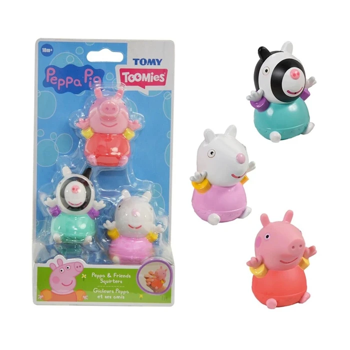 TOMY Toomies Peppa Pig Φιγούρες Μπάνιου Peppa και Friends Squirters