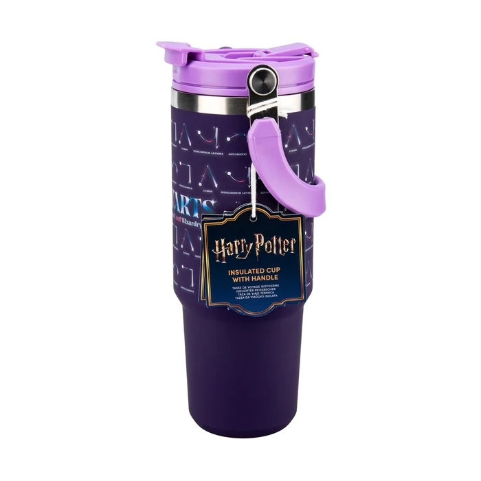 Stainless Steel Thermal Mug 900ml Hogwarts Spells with Handle - Paladone