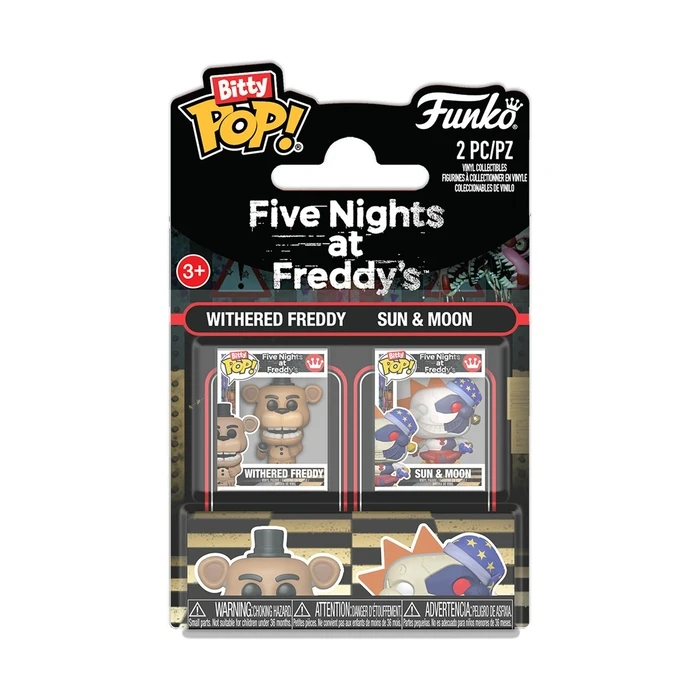 Funko Bitty Pop! 2-Pack: Five Nights at Freddy's - Withered Freddy & Sun & Moon Vinyl Figures