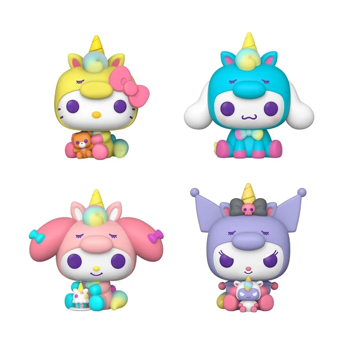 Funko Pop! Sanrio - Hello Kitty and Friends 4-Pack (Hello Kitty, Cinnamoroll, My Melody, Kuromi) - Unicorn Outfit